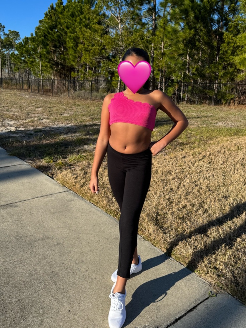Bright Pink One-Shoulder Crop Top